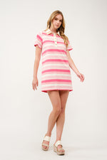 Load image into Gallery viewer, Striped Polo Shirt Dress  I ABED7739 I SHIP 03/31/25
