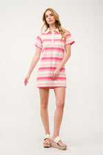 Load image into Gallery viewer, Striped Polo Shirt Dress  I ABED7739 I SHIP 03/31/25
