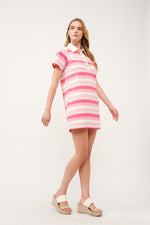Load image into Gallery viewer, Striped Polo Shirt Dress  I ABED7739 I SHIP 03/31/25
