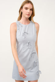 Bow Detail Mini Dress  I ABED7741 I SHIP 03/31/25