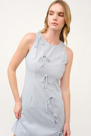 Bow Detail Mini Dress  I ABED7741 I SHIP 03/31/25