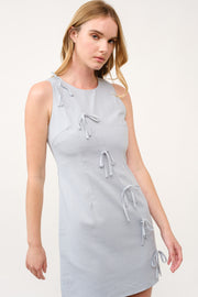 Bow Detail Mini Dress  I ABED7741 I SHIP 03/31/25