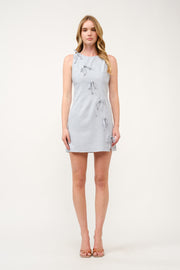 Bow Detail Mini Dress  I ABED7741 I SHIP 03/31/25