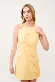 Bow Detail Mini Dress  I ABED7741 I SHIP 03/31/25