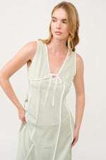 Load image into Gallery viewer, Contrast Piping Midi Dress I ABED7743 I SHIP 03/31/25

