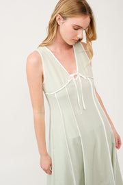 Contrast Piping Midi Dress I ABED7743 I SHIP 03/31/25