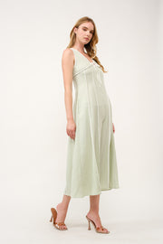 Contrast Piping Midi Dress I ABED7743 I SHIP 03/31/25