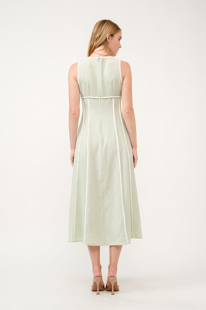 Contrast Piping Midi Dress I ABED7743 I SHIP 03/31/25