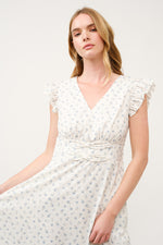 Load image into Gallery viewer, Floral Ruffle-Sleeve Midi Dress I ABED7744 I SHIP 03/31/25
