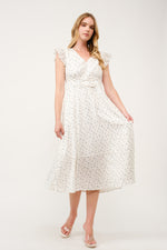 Load image into Gallery viewer, Floral Ruffle-Sleeve Midi Dress I ABED7744 I SHIP 03/31/25
