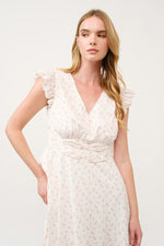 Load image into Gallery viewer, Floral Ruffle-Sleeve Midi Dress I ABED7744 I SHIP 03/31/25
