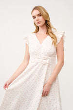 Load image into Gallery viewer, Floral Ruffle-Sleeve Midi Dress I ABED7744 I SHIP 03/31/25
