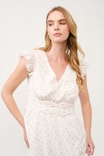 Load image into Gallery viewer, Floral Ruffle-Sleeve Midi Dress I ABED7744 I SHIP 03/31/25
