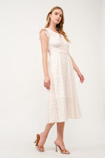 Load image into Gallery viewer, Floral Ruffle-Sleeve Midi Dress I ABED7744 I SHIP 03/31/25

