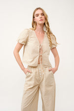 Load image into Gallery viewer, Striped Puff Sleeve Top and Wide-Leg Pant Set I ABED7747 I SHIP 03/31/25
