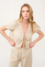 Load image into Gallery viewer, Striped Puff Sleeve Top and Wide-Leg Pant Set I ABED7747 I SHIP 03/31/25
