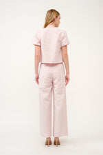 Load image into Gallery viewer, Striped Puff Sleeve Top and Wide-Leg Pant Set I ABED7747 I SHIP 03/31/25
