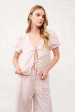 Load image into Gallery viewer, Striped Puff Sleeve Top and Wide-Leg Pant Set I ABED7747 I SHIP 03/31/25
