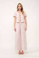 Load image into Gallery viewer, Striped Puff Sleeve Top and Wide-Leg Pant Set I ABED7747 I SHIP 03/31/25
