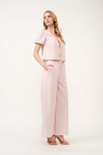 Load image into Gallery viewer, Striped Puff Sleeve Top and Wide-Leg Pant Set I ABED7747 I SHIP 03/31/25
