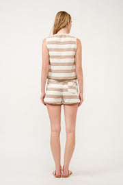 Striped Sleeveless Knit Set with Tie Details I ABED7748 I SHIP 03/31/25