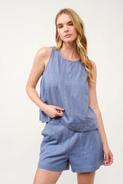 Sleeveless Top and Pocketed Shorts Set I ABED7749 I SHIP 03/31/25