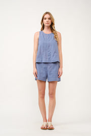 Sleeveless Top and Pocketed Shorts Set I ABED7749 I SHIP 03/31/25