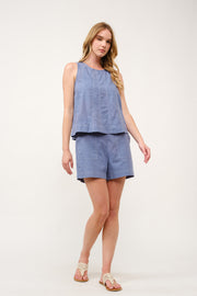 Sleeveless Top and Pocketed Shorts Set I ABED7749 I SHIP 03/31/25