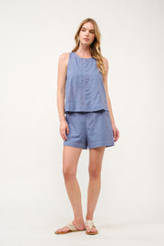 Sleeveless Top and Pocketed Shorts Set I ABED7749 I SHIP 03/31/25
