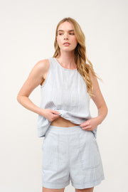 Sleeveless Top and Pocketed Shorts Set I ABED7749 I SHIP 03/31/25