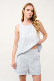 Sleeveless Top and Pocketed Shorts Set I ABED7749 I SHIP 03/31/25
