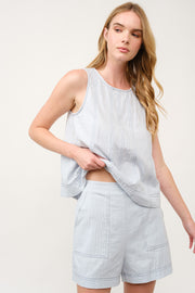 Sleeveless Top and Pocketed Shorts Set I ABED7749 I SHIP 03/31/25