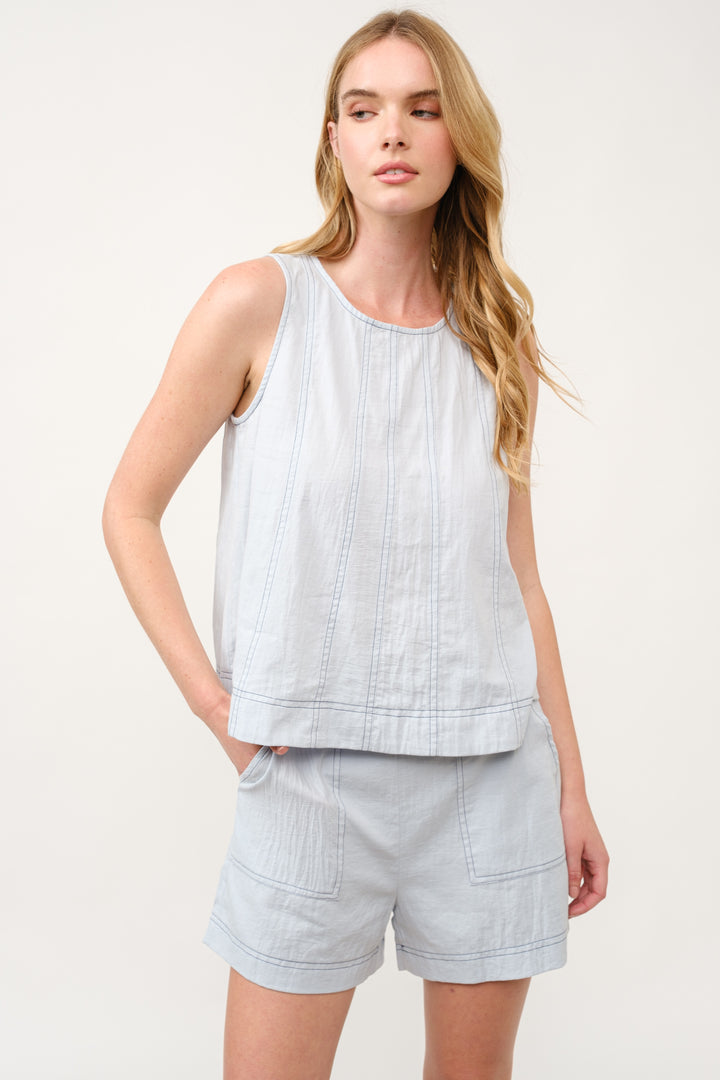 Sleeveless Top and Pocketed Shorts Set I ABED7749 I SHIP 03/31/25