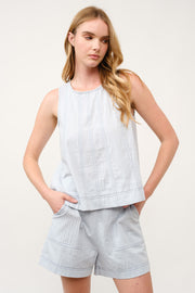 Sleeveless Top and Pocketed Shorts Set I ABED7749 I SHIP 03/31/25