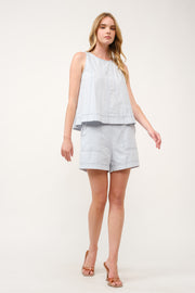 Sleeveless Top and Pocketed Shorts Set I ABED7749 I SHIP 03/31/25