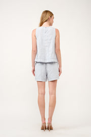 Sleeveless Top and Pocketed Shorts Set I ABED7749 I SHIP 03/31/25