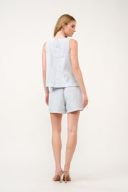 Sleeveless Top and Pocketed Shorts Set I ABED7749 I SHIP 03/31/25