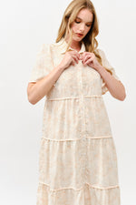 Load image into Gallery viewer, Tiered Button-Down Midi Dress I ABED7757 I TAUPE I SHIP 05/15/25
