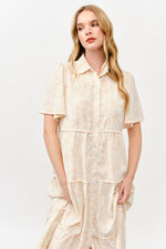 Load image into Gallery viewer, Tiered Button-Down Midi Dress I ABED7757 I TAUPE I SHIP 05/15/25
