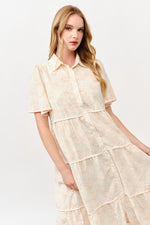 Load image into Gallery viewer, Tiered Button-Down Midi Dress I ABED7757 I TAUPE I SHIP 05/15/25

