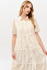Load image into Gallery viewer, Tiered Button-Down Midi Dress I ABED7757 I TAUPE I SHIP 05/15/25
