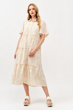 Load image into Gallery viewer, Tiered Button-Down Midi Dress I ABED7757 I TAUPE I SHIP 05/15/25
