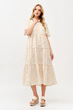 Load image into Gallery viewer, Tiered Button-Down Midi Dress I ABED7757 I TAUPE I SHIP 05/15/25
