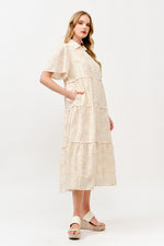Load image into Gallery viewer, Tiered Button-Down Midi Dress I ABED7757 I TAUPE I SHIP 05/15/25

