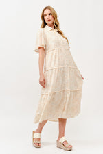 Load image into Gallery viewer, Tiered Button-Down Midi Dress I ABED7757 I TAUPE I SHIP 05/15/25
