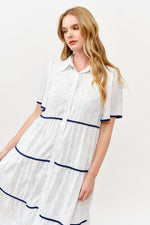 Load image into Gallery viewer, Tiered Button-Down Midi Dress I ABED7757 I TAUPE I SHIP 05/15/25
