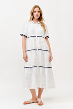 Load image into Gallery viewer, Tiered Button-Down Midi Dress I ABED7757 I TAUPE I SHIP 05/15/25
