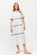 Load image into Gallery viewer, Tiered Button-Down Midi Dress I ABED7757 I TAUPE I SHIP 05/15/25
