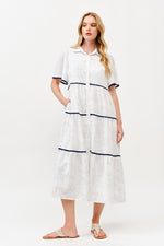 Load image into Gallery viewer, Tiered Button-Down Midi Dress I ABED7757 I TAUPE I SHIP 05/15/25
