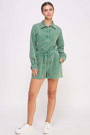 Mineral Wash Corduroy Romper I ABER7507 I SHIP 10/03/24
